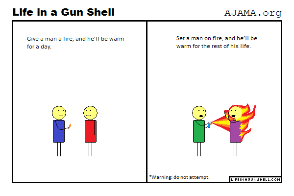 Give a man a fire and he'll be warm for a day...